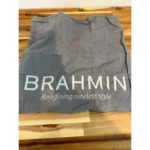 Brahmin Satchel Snake Skin Pattern Leather Bag Purse Gray Tan - Picture 9 of 9